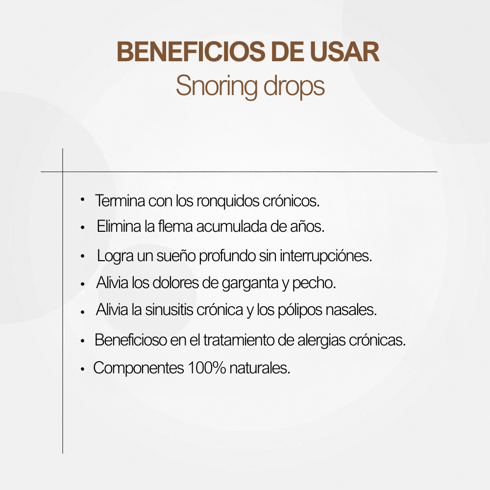 Snoring Drops | Fórmula avanzada para eliminar los ronquidos y recuperar tu descanso.