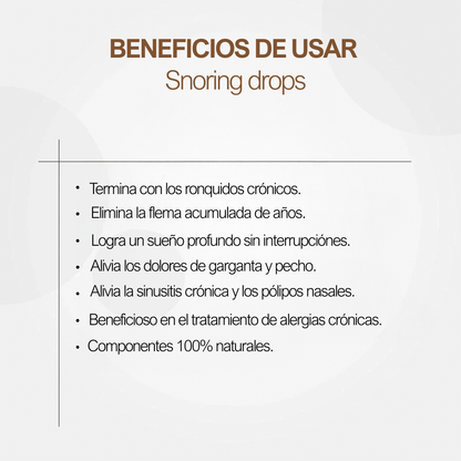 Snoring Drops | Fórmula avanzada para eliminar los ronquidos y recuperar tu descanso.